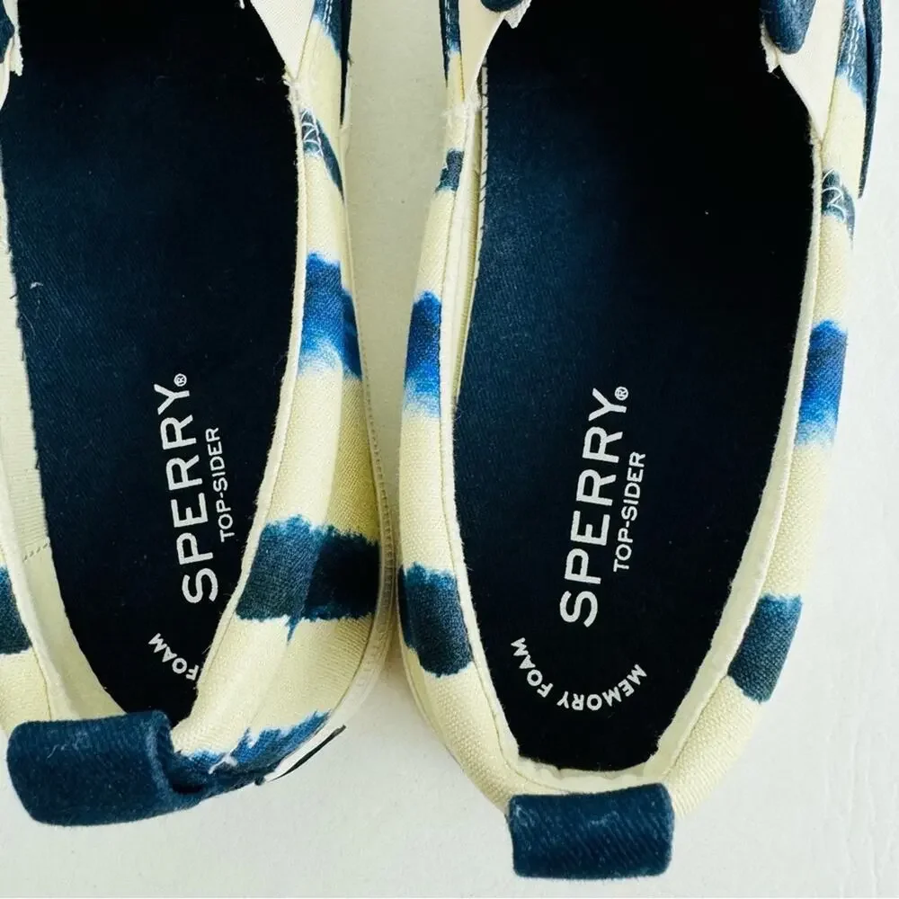 Sperry Top Sider Shoes Sneaker‎ Crest Twin Gore Navy Tie Dye Slip On Size 8.5M